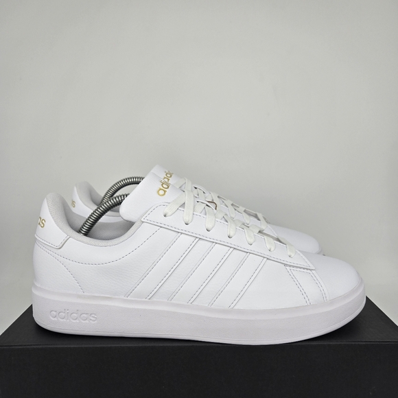 New adidas Grand Court 2.0 Cloud White Gold Metallic Women's Shoes Size 6 - Picture 3 of 8